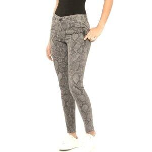 Democracy Ab Solution Zipper Pocket Snakeskin Print Skinny Jeans Size 8
